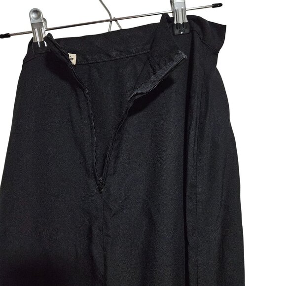 Vintage JCPenney Black Maxi Skirt Size 2 Ruffle Hem Classic Minimalist Modest - Picture 3 of 4